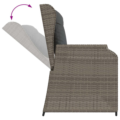 vidaXL Banc de jardin gris en résine tressée