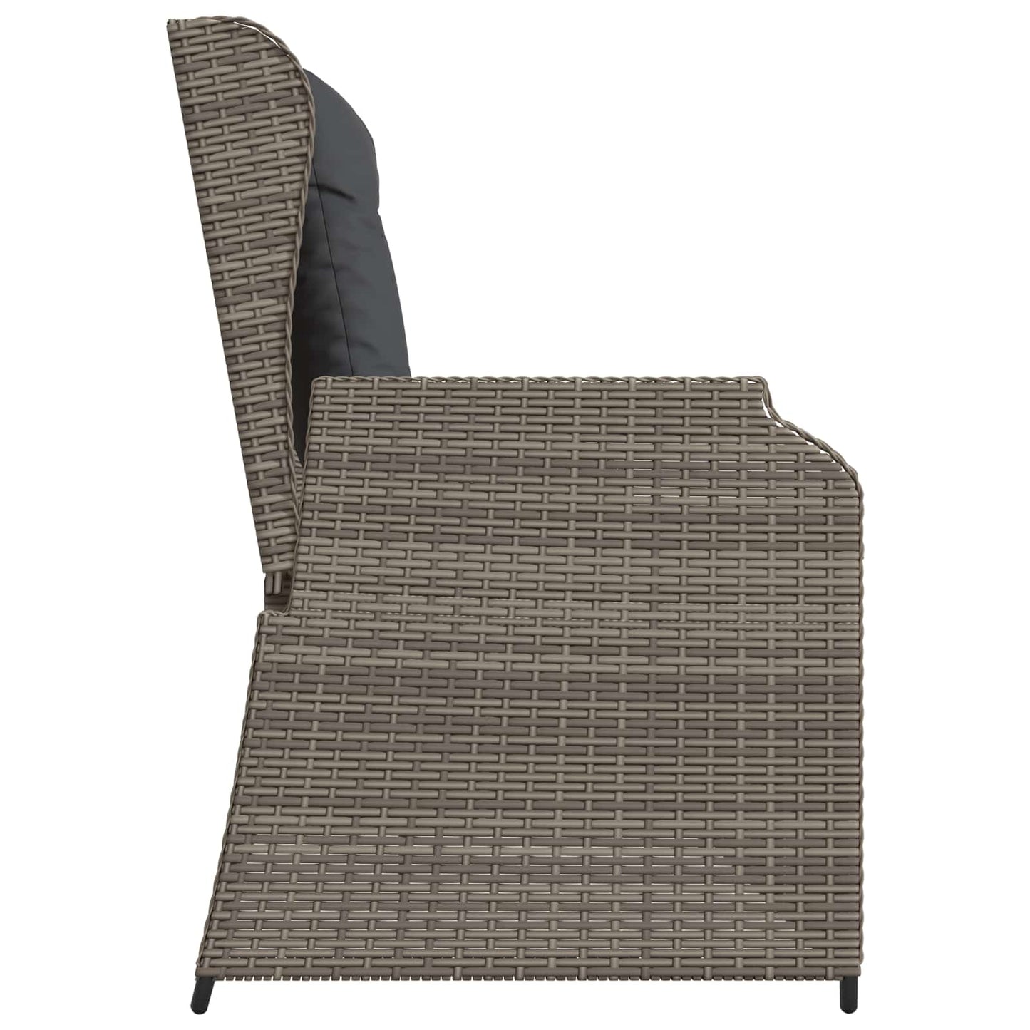 vidaXL Banc de jardin gris en résine tressée