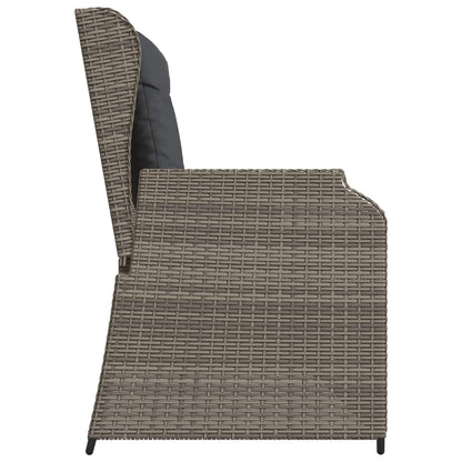 vidaXL Banc de jardin gris en résine tressée