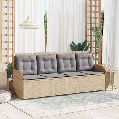 vidaXL Banc de jardin beige en résine tressée
