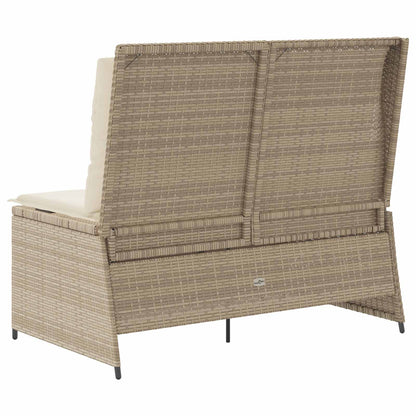 vidaXL Banc de jardin beige en résine tressée