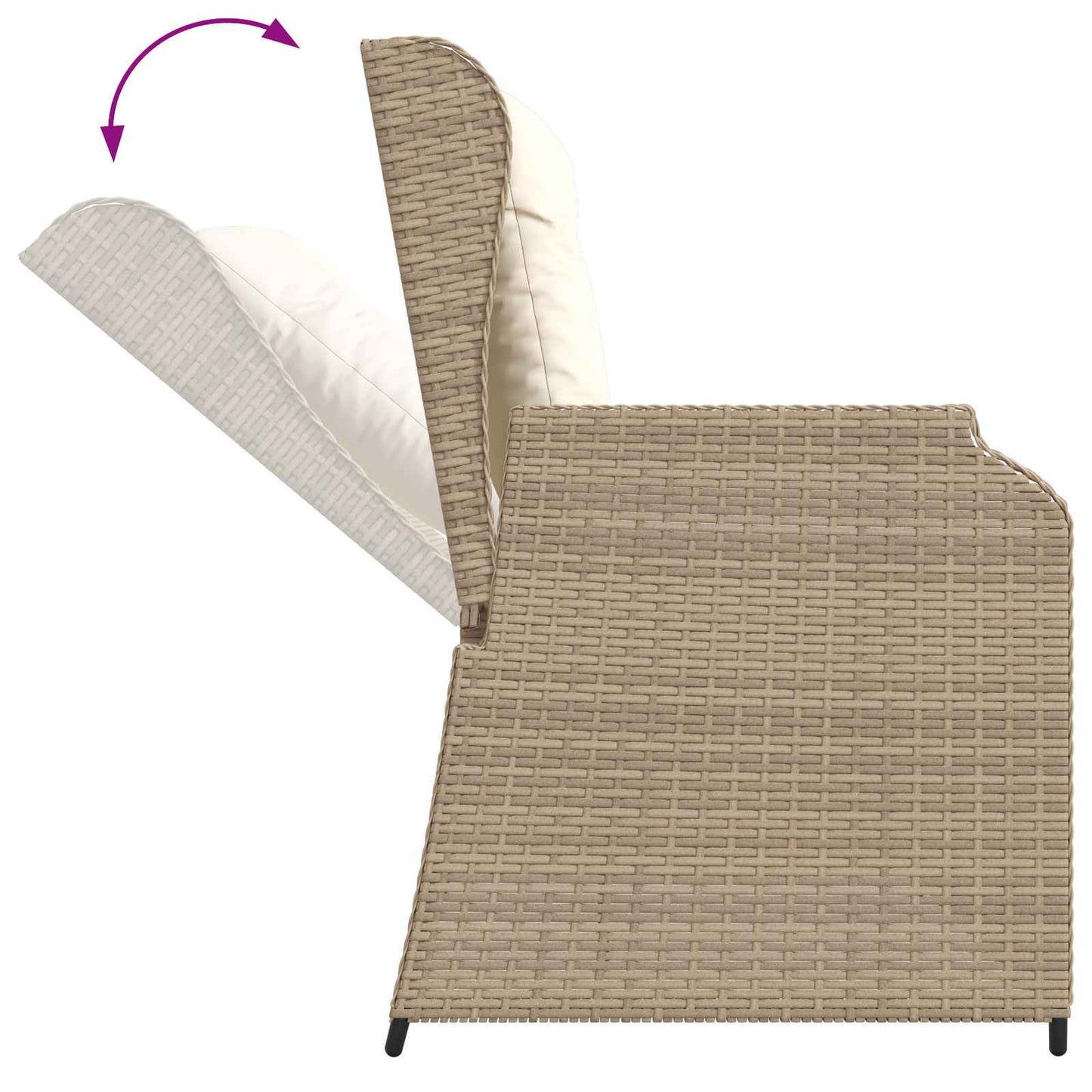 vidaXL Banc de jardin beige en résine tressée