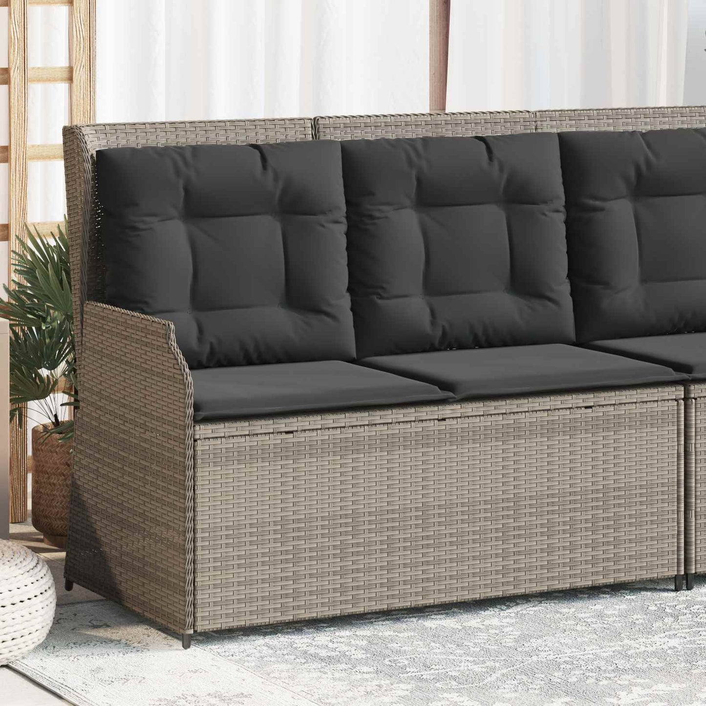 vidaXL Banc de jardin gris clair en résine tressée