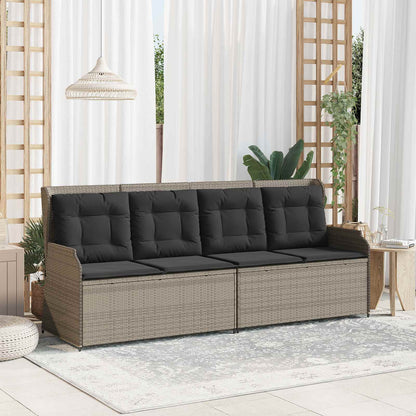 vidaXL Banc de jardin gris clair en résine tressée