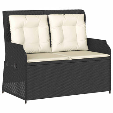 vidaXL Banc de jardin noir en polyrotin