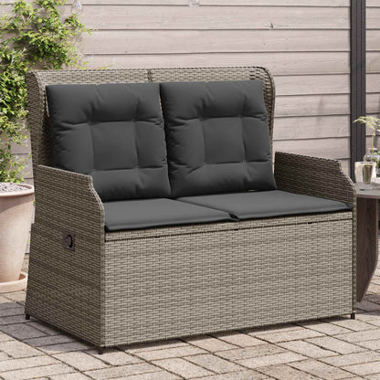 vidaXL Banc de jardin gris en résine tressée