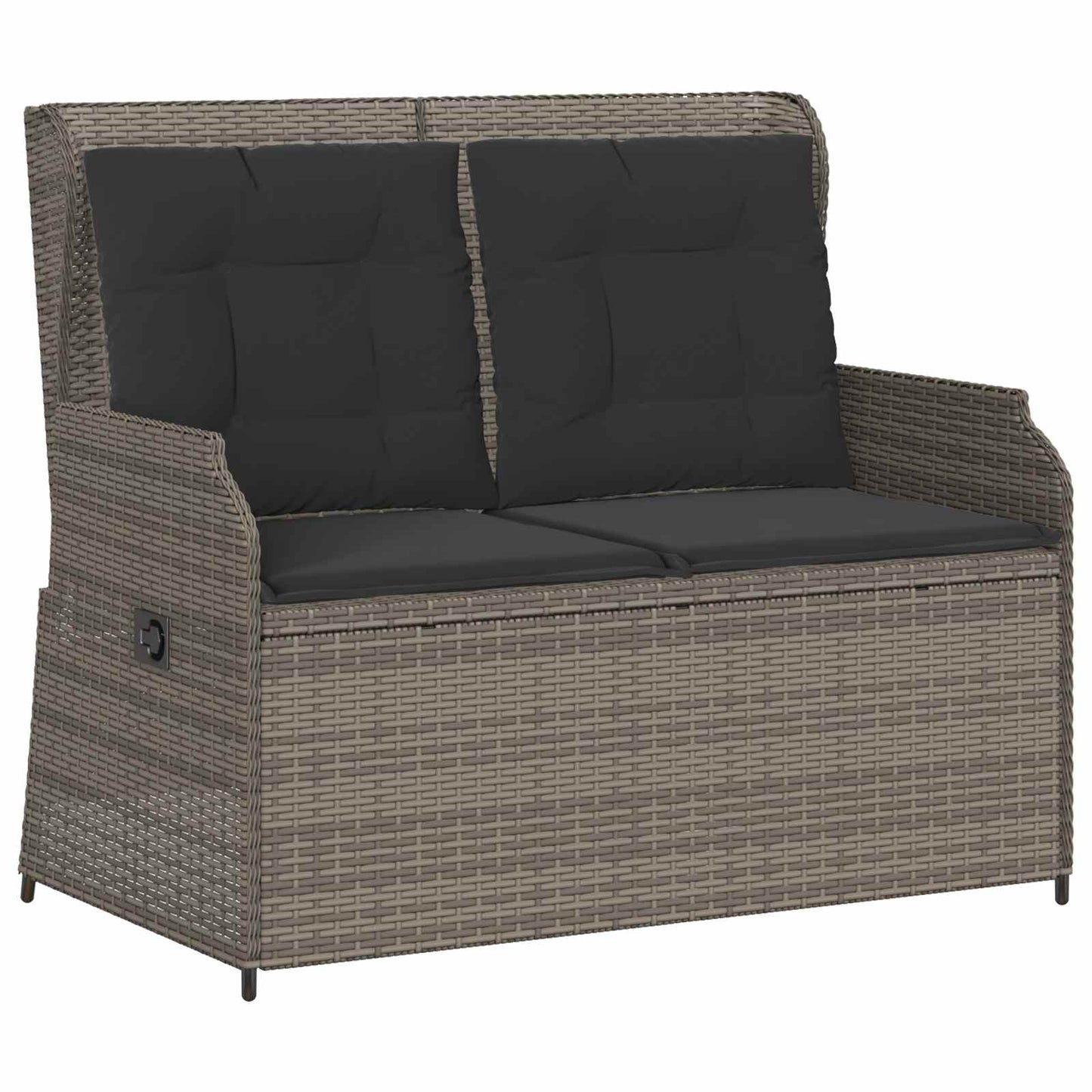 vidaXL Banc de jardin gris en résine tressée