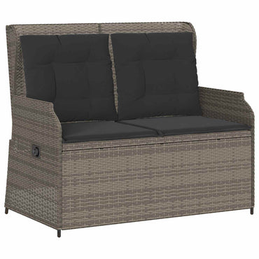 vidaXL Banc de jardin gris en résine tressée