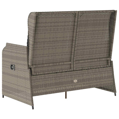 vidaXL Banc de jardin gris en résine tressée
