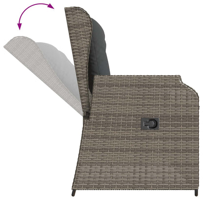 vidaXL Banc de jardin gris en résine tressée