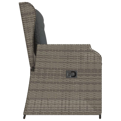 vidaXL Banc de jardin gris en résine tressée