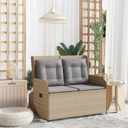 Banc de jardin vidaXL beige en résine tressée