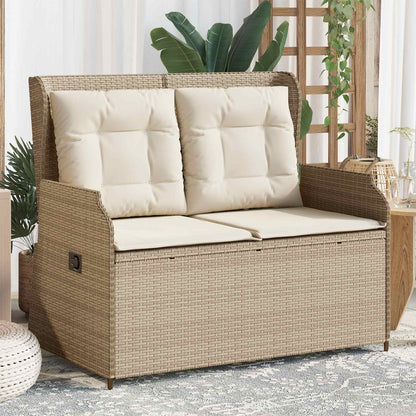 vidaXL Banc de jardin beige en résine tressée