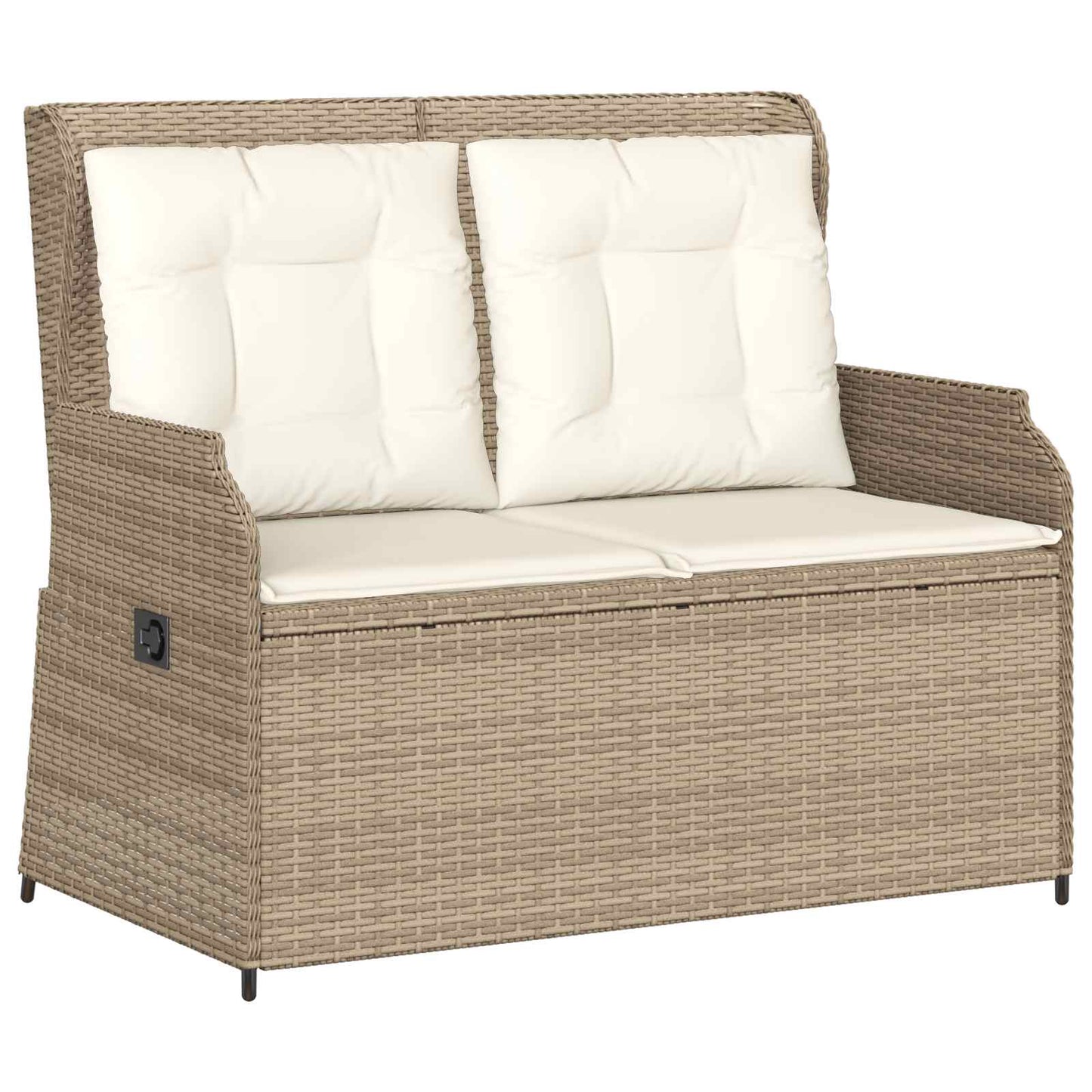 vidaXL Banc de jardin beige en résine tressée
