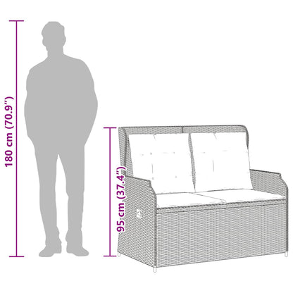 Gartenbank Hellgrau Poly-Rattan