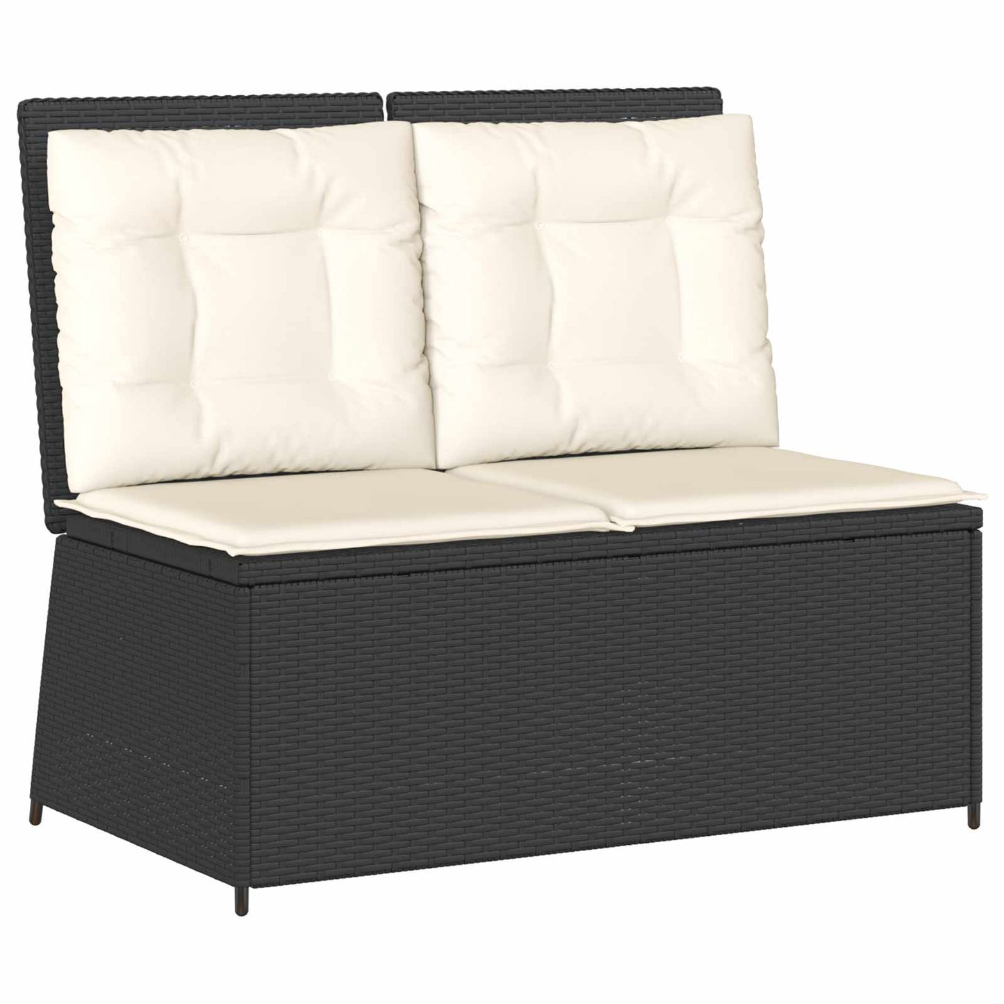 vidaXL Gartenbank Schwarz Poly-Rattan