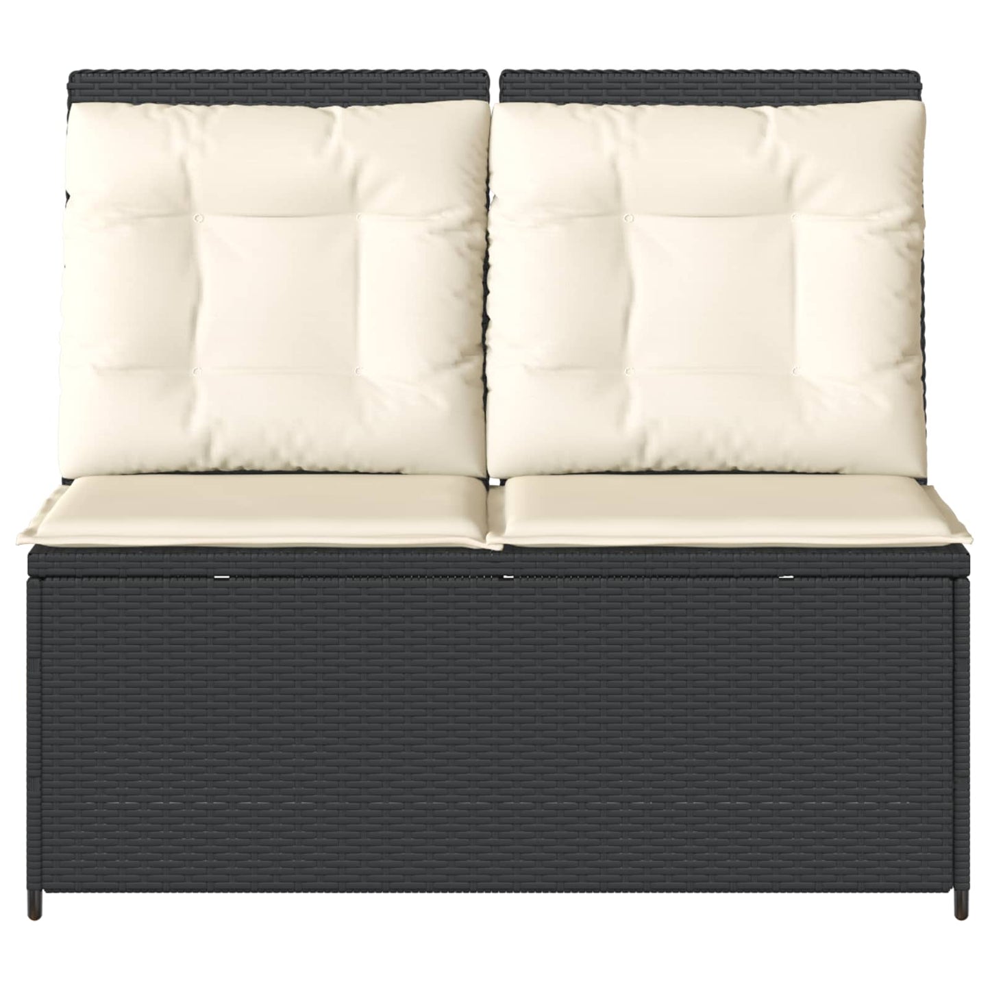 vidaXL Gartenbank Schwarz Poly-Rattan