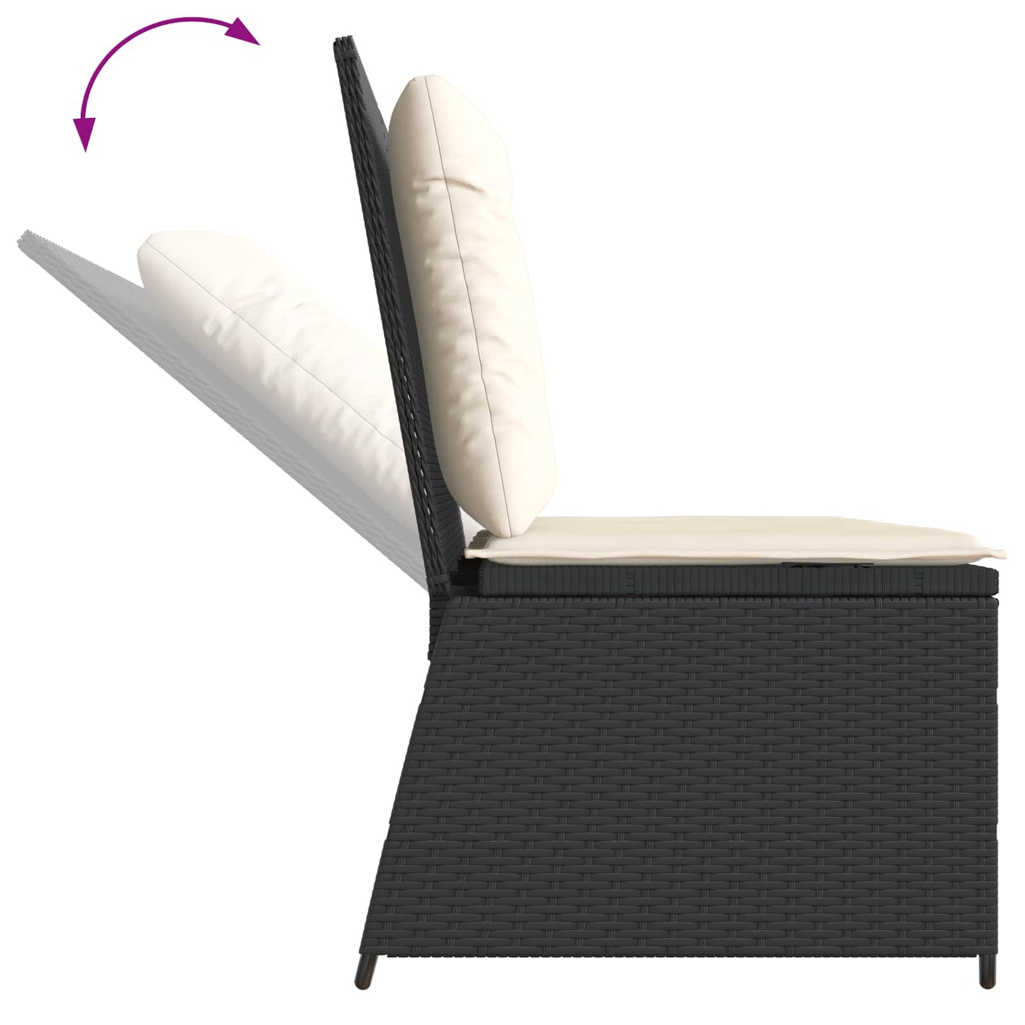 vidaXL Gartenbank Schwarz Poly-Rattan