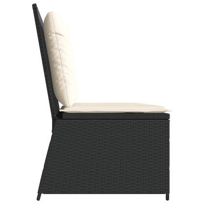 vidaXL Gartenbank Schwarz Poly-Rattan