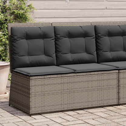 vidaXL Gartenbank Grau Poly-Rattan