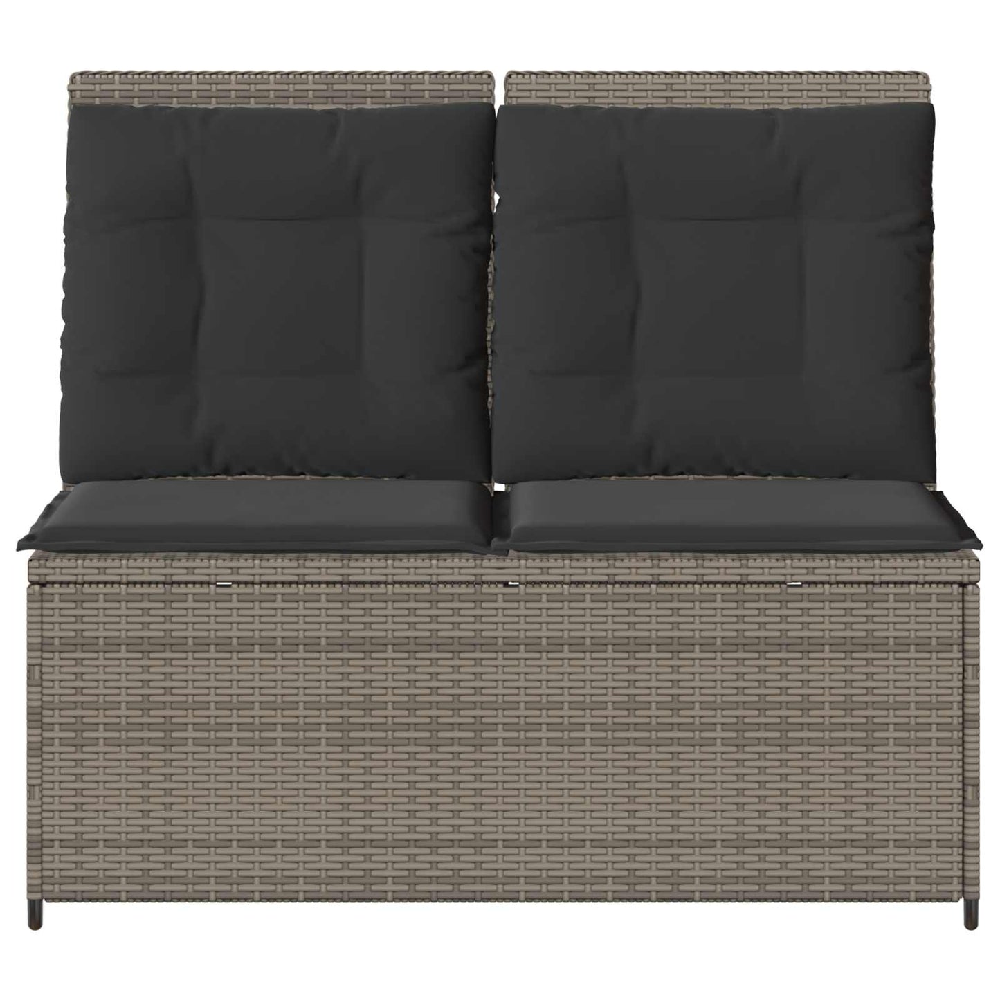 vidaXL Gartenbank Grau Poly-Rattan
