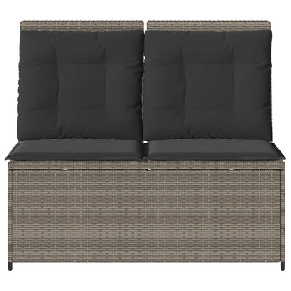 vidaXL Gartenbank Grau Poly-Rattan