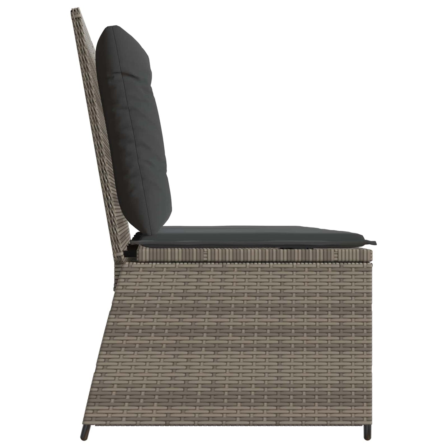 vidaXL Gartenbank Grau Poly-Rattan