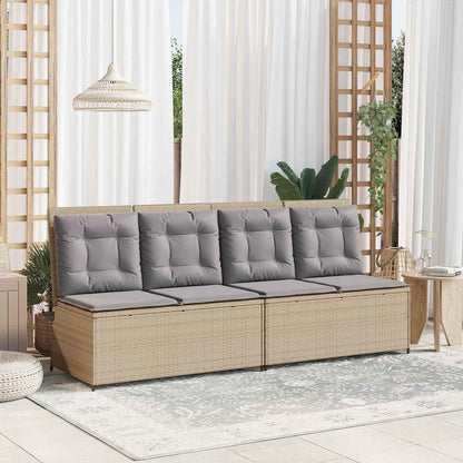 vidaXL Gartenbank Beige Poly-Rattan