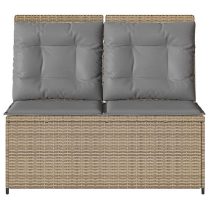 vidaXL Gartenbank Beige Poly-Rattan