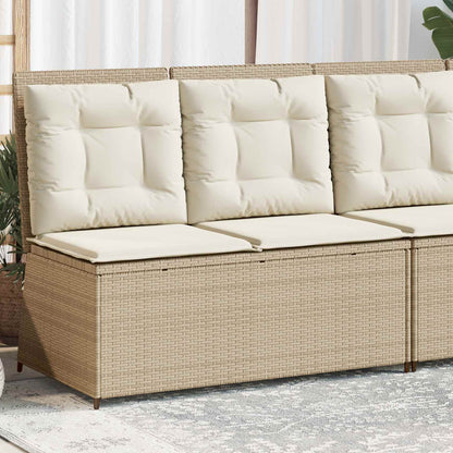 vidaXL Gartenbank Beige Poly-Rattan