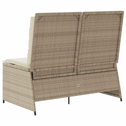 vidaXL Gartenbank Beige Poly-Rattan