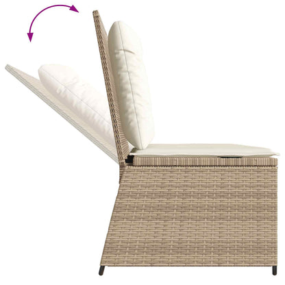 vidaXL Gartenbank Beige Poly-Rattan