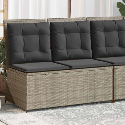 vidaXL Gartenbank Hellgrau Poly-Rattan