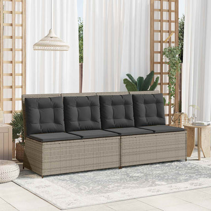 vidaXL Gartenbank Hellgrau Poly-Rattan