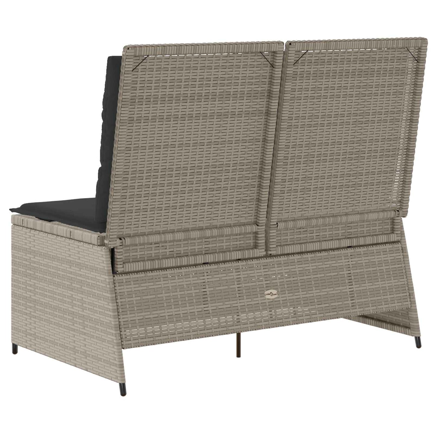 vidaXL Gartenbank Hellgrau Poly-Rattan