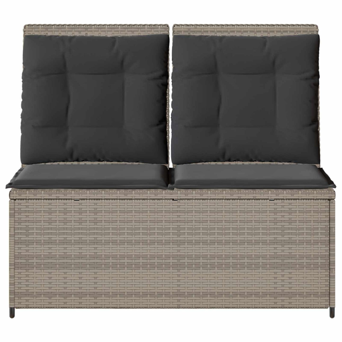 vidaXL Gartenbank Hellgrau Poly-Rattan