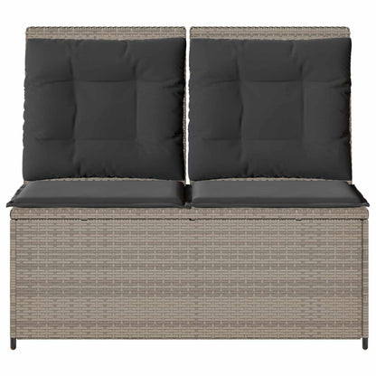 vidaXL Gartenbank Hellgrau Poly-Rattan
