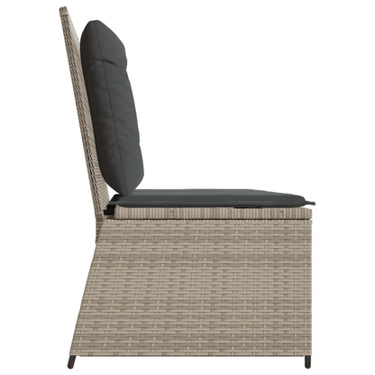 vidaXL Gartenbank Hellgrau Poly-Rattan
