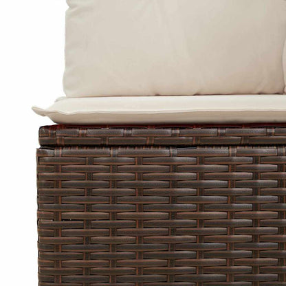 vidaXL Garten-Sofa mit Kissen Schwarz und Cremeweiß Poly-Rattan