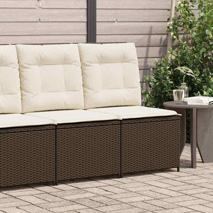 vidaXL Garten-Sofa mit Kissen Schwarz und Cremeweiß Poly-Rattan