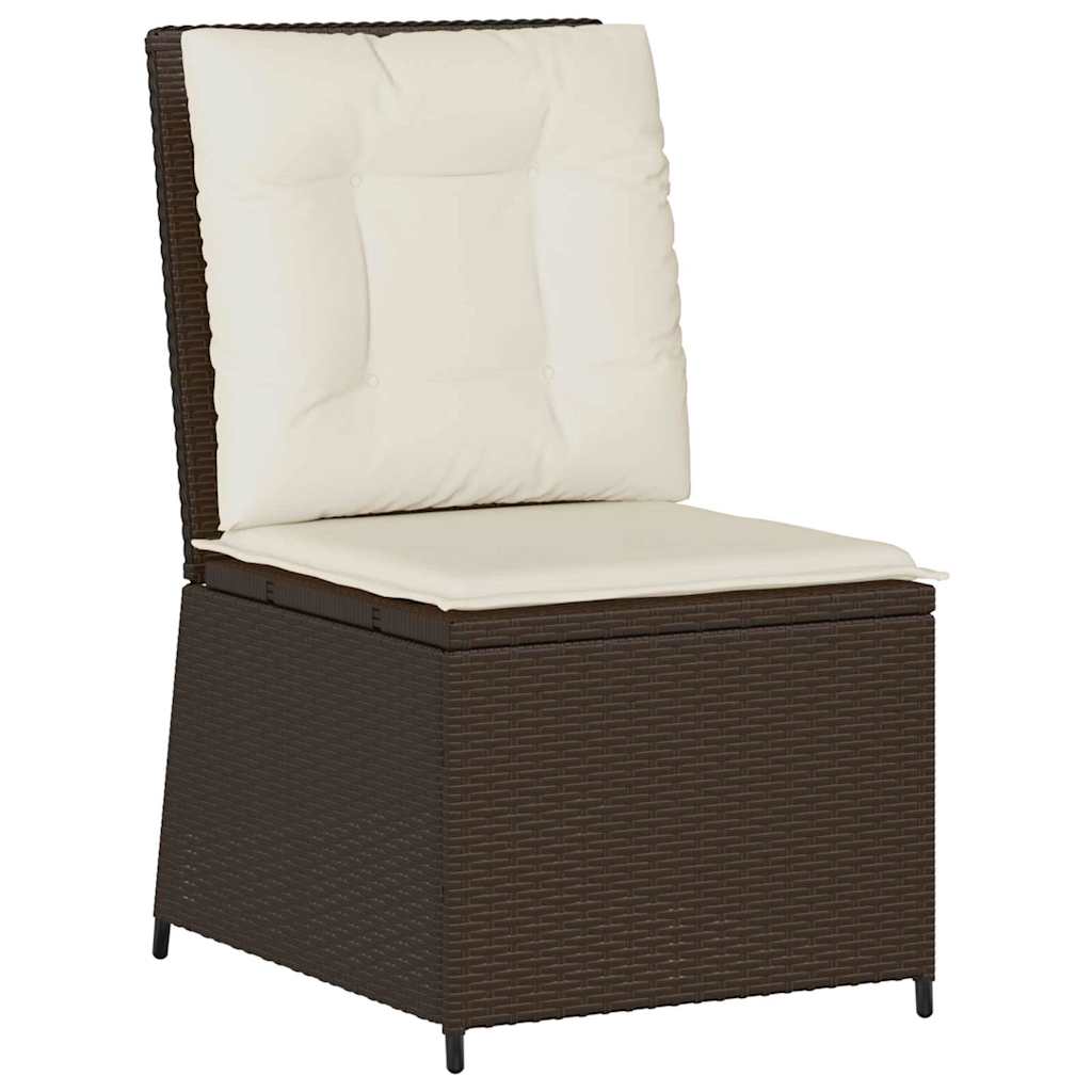 vidaXL Garten-Sofa mit Kissen Schwarz und Cremeweiß Poly-Rattan