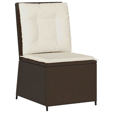 vidaXL Garten-Sofa mit Kissen Schwarz und Cremeweiß Poly-Rattan