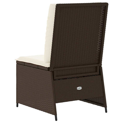 vidaXL Garten-Sofa mit Kissen Schwarz und Cremeweiß Poly-Rattan