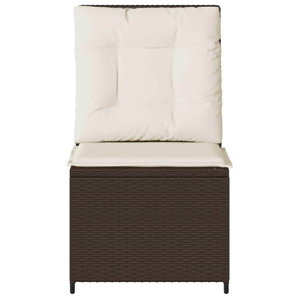 vidaXL Garten-Sofa mit Kissen Schwarz und Cremeweiß Poly-Rattan