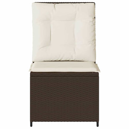 vidaXL Garten-Sofa mit Kissen Schwarz und Cremeweiß Poly-Rattan
