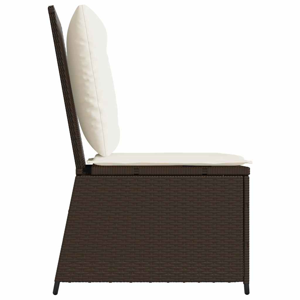 vidaXL Garten-Sofa mit Kissen Schwarz und Cremeweiß Poly-Rattan