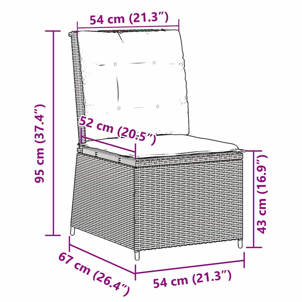 vidaXL Garten-Sofa mit Kissen Schwarz und Cremeweiß Poly-Rattan