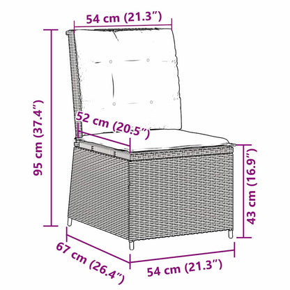 vidaXL Garten-Sofa mit Kissen Schwarz und Cremeweiß Poly-Rattan