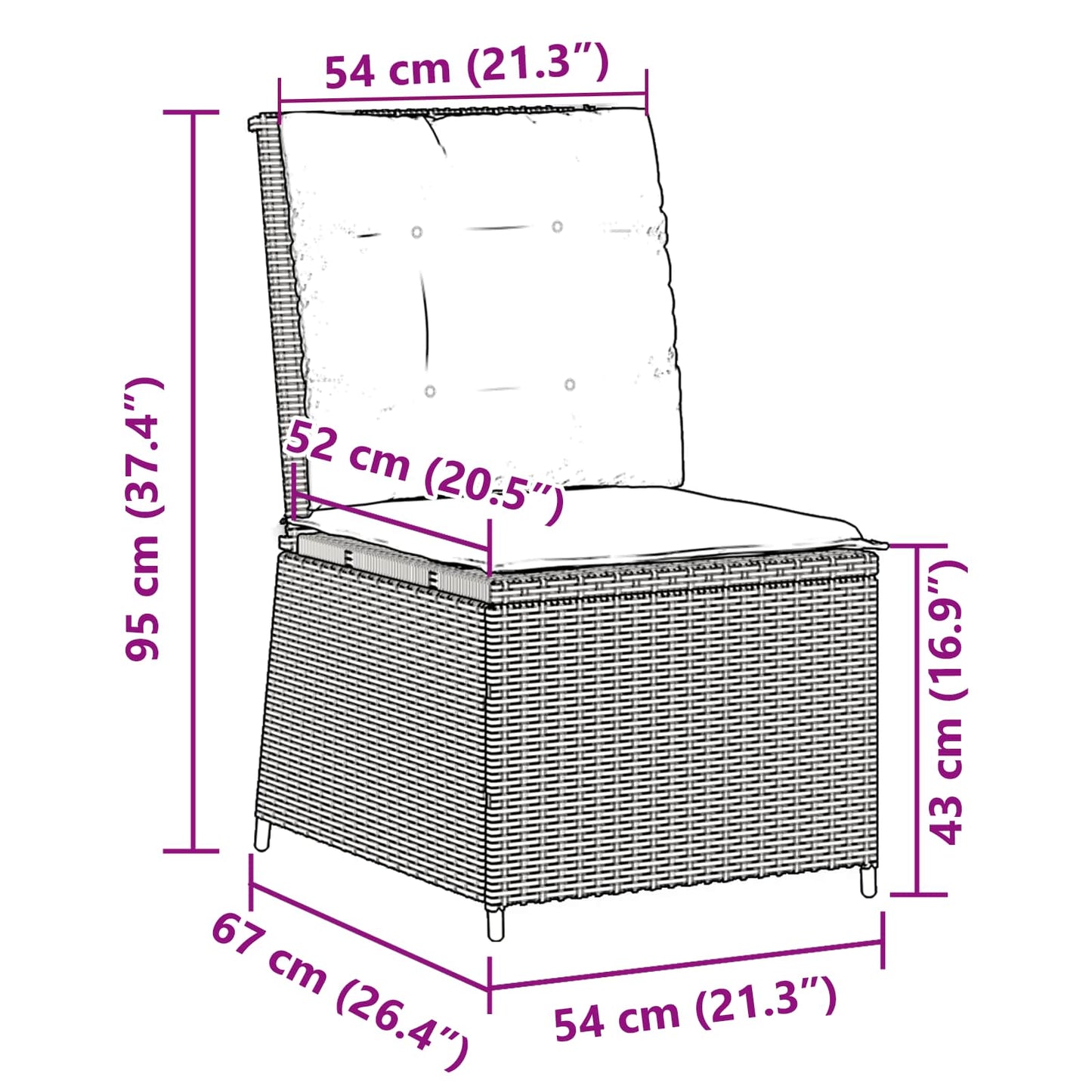 vidaXL Garten-Sofa mit Kissen Grau Poly-Rattan