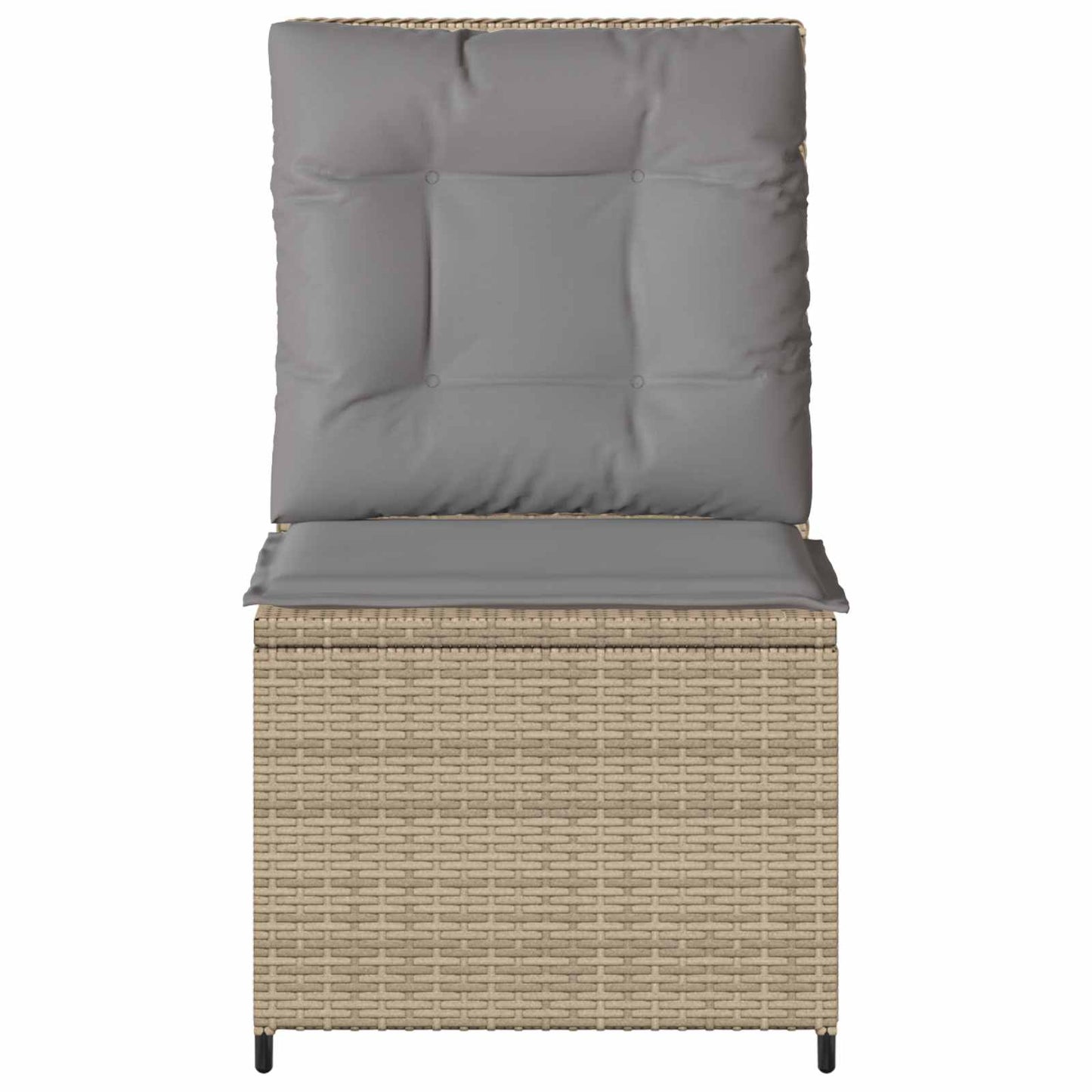 Garten-Sofa mit Kissen Beige und Grau Poly-Rattan
